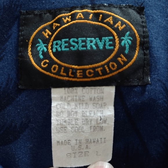 Hawaiian Reserve Cotton collection sz Large LG L button shirt. VTG. Mad… - Picture 4 of 11